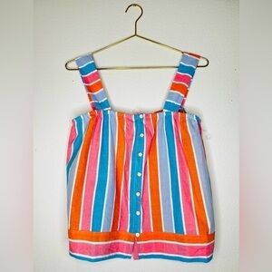 Soludos top iris tank maldive stripe pink blue Strappy new multi color